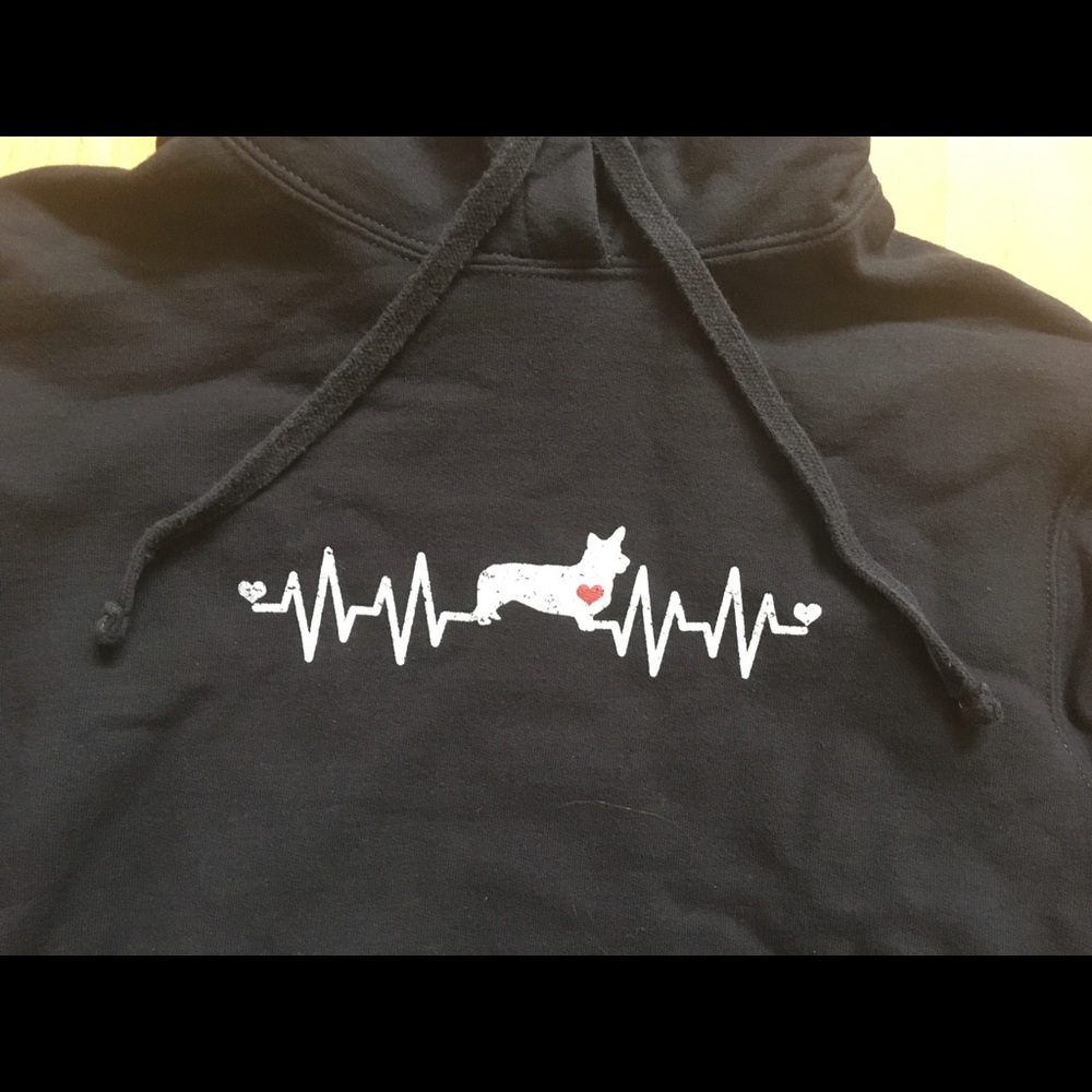 Black corgi hoodie